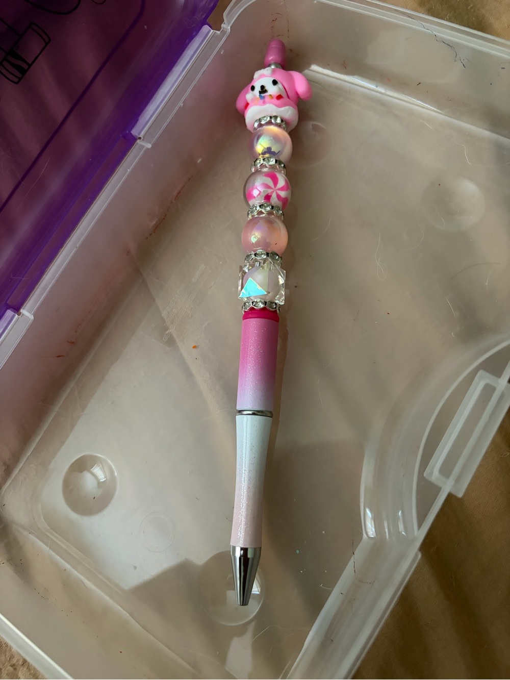My Melody custom beaded pen